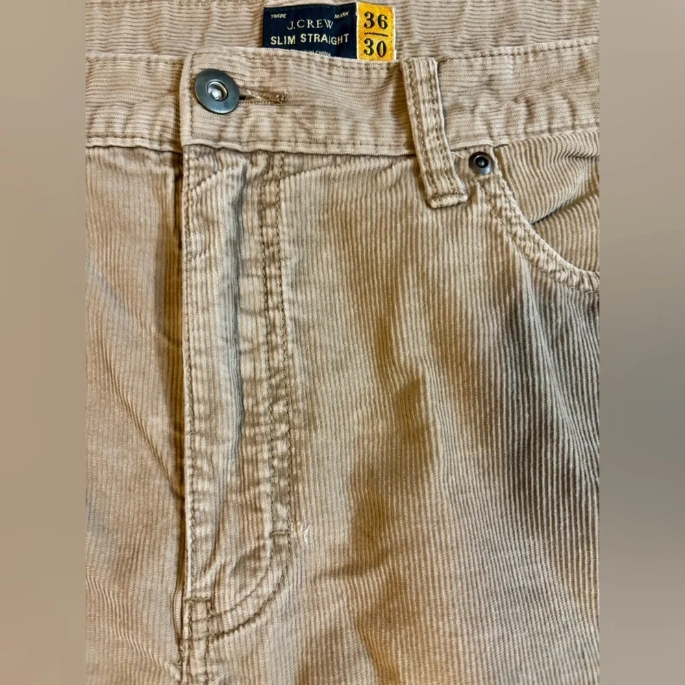 J. Crew Men’s Size 36/30 Tan Corduroy Slim Straight Fit‎ Pants